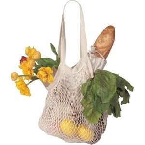Boho Parisienne‎ Market Open Cotton Net Tote Bag Beige